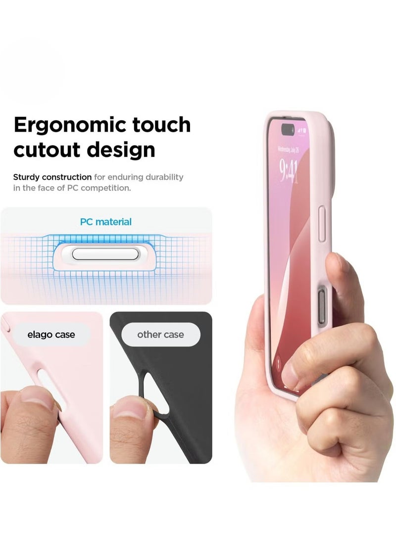 ELTRAZONE Chalk Pink iPhone 16 Pro Case – Slim Shockproof Full Body Protection with Soft Microfiber Lining, Scratch-Resistant - Image 4