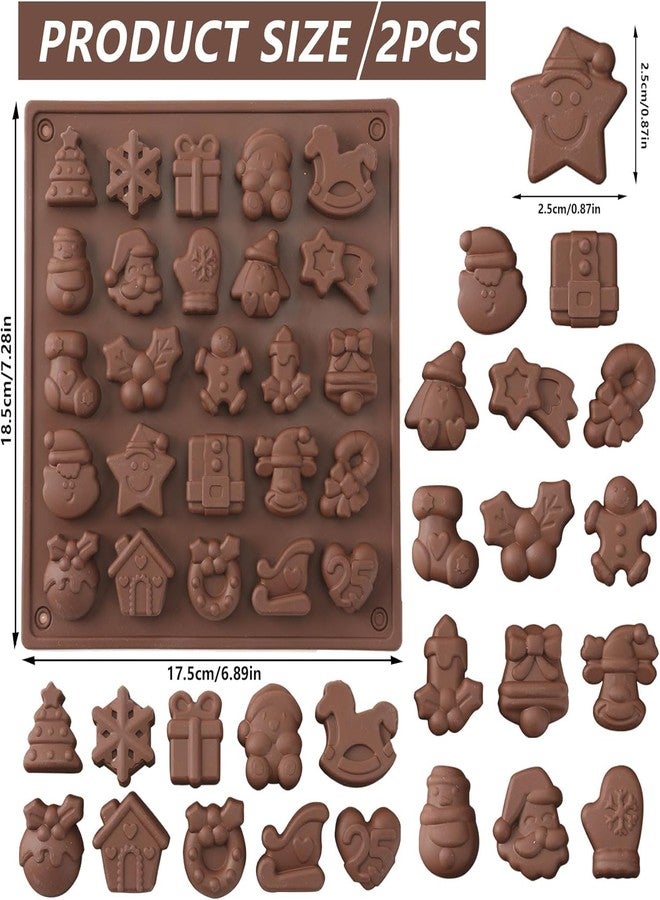 BAKING SET مجموعة أدوات الخبز: 25 قالبًا لشجرة عيد الميلاد، بابا نويل، عصا خبز الزنجبيل، قوالب حلوى من الراتنج، مكعبات ثلج، صابون، قالب سيليكون لتزيين الكيك (عبوة واحدة) - Image 2