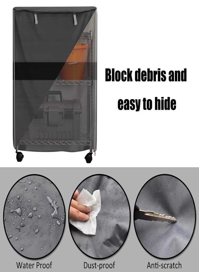 MOLLYAIR غطاء رفوف مقاوم للماء من MOLLYAIR، مصنوع من قماش 600D شديد التحمل ومقاوم للغبار، أغطية رفوف خارجية للأرفف السلكية مزودة بسحاب، مقاس 30 بوصة عرض × 14 بوصة عمق × 60 بوصة ارتفاع، يمكن استخدامه كدفيئة صغيرة، الغطاء فقط - Image 3