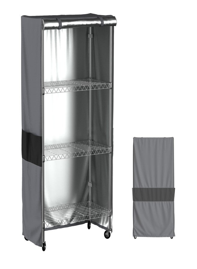 MOLLYAIR غطاء رفوف مقاوم للماء من MOLLYAIR، مصنوع من قماش 600D شديد التحمل ومقاوم للغبار، أغطية رفوف خارجية للأرفف السلكية مزودة بسحاب، مقاس 30 بوصة عرض × 14 بوصة عمق × 60 بوصة ارتفاع، يمكن استخدامه كدفيئة صغيرة، الغطاء فقط - Image 1