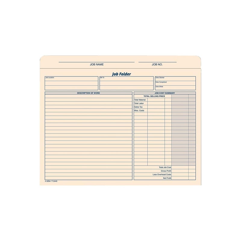 TOPS Job Folder File Jackets 1175 x 95 Inches Manila 20Pack 3440