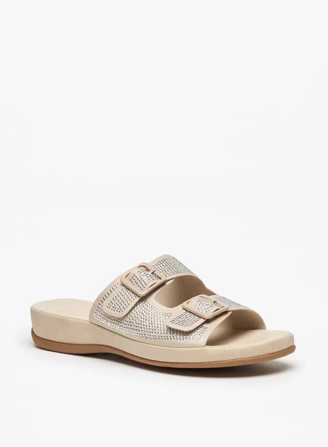 فلورا بيلا من شو إكسبرس Women's Embellished Slides with Buckle Accent Ramadan Collection