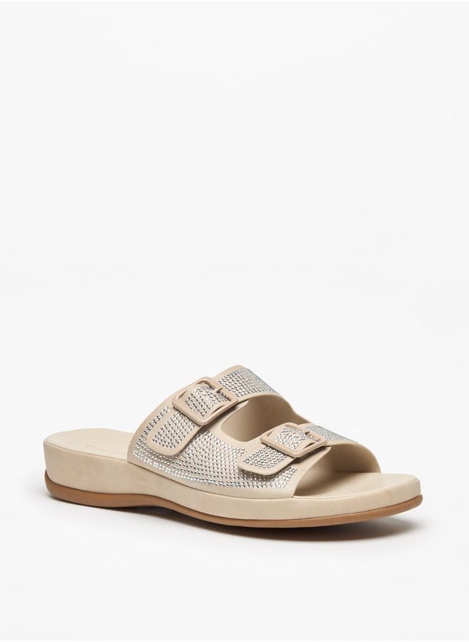 Flora Bella By Shoexpress - Women's Embellished Slides with Buckle Accent Ramadan Collection - Image 1