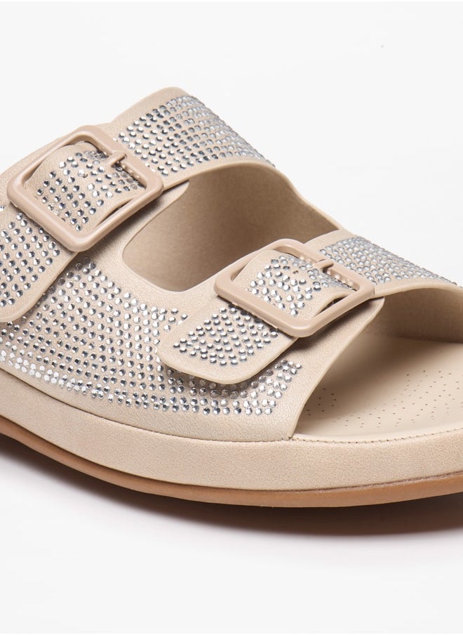 Flora Bella By Shoexpress - Women's Embellished Slides with Buckle Accent Ramadan Collection - Image 1