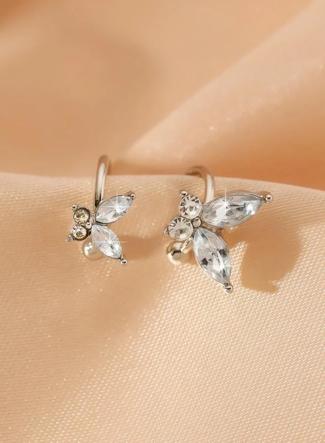 تايك تو أقراط مشبك للأذن بشكل فراشة