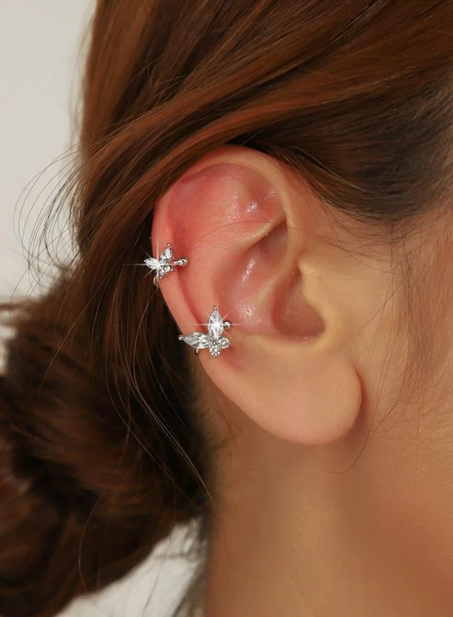 تايك تو أقراط مشبك للأذن بشكل فراشة