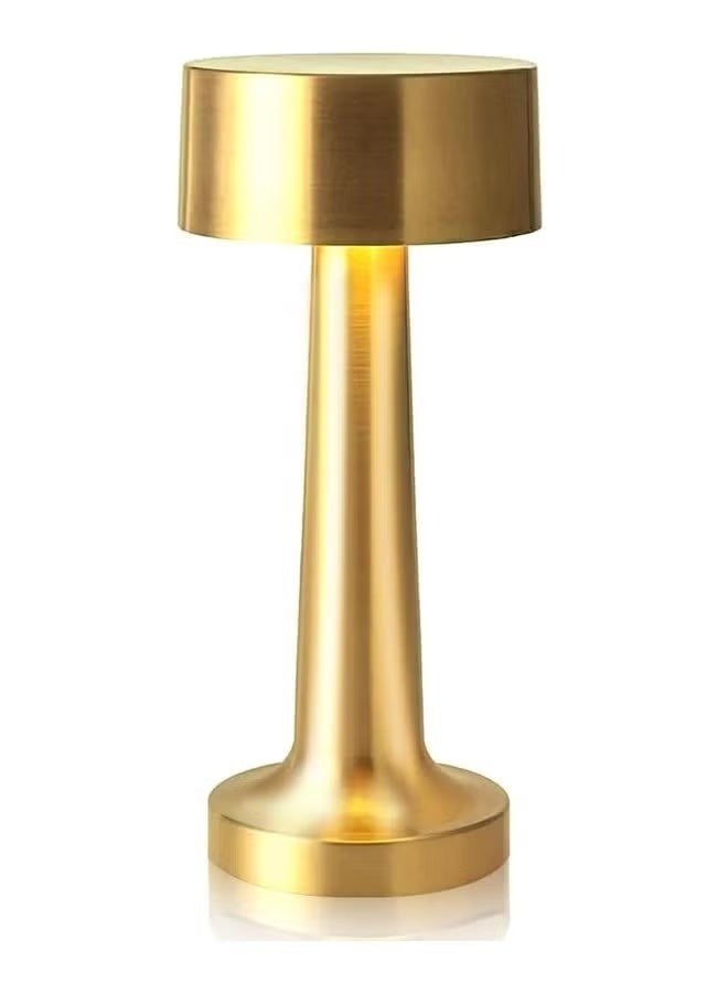 مصباح طاولة ذهبي حديث ببطارية قابلة للشحن ولمسة تحكم – إضاءة 3 ألوان قابلة للتعتيم، تصميم معدني أنيق، مثالي للطاولات والكافيهات والمنازل - Image 1