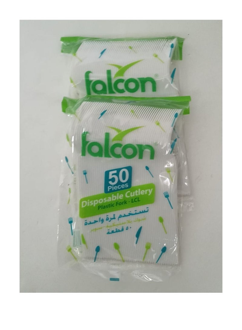 فالكون باك عبوة من 2 × 50 قطعة شوك بلاستيك فالكون أبيض 100 قطعة - Image 2