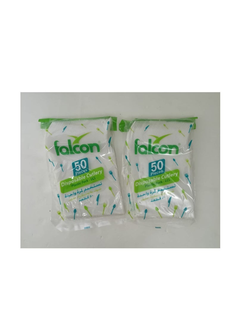 فالكون باك عبوة من 2 × 50 قطعة شوك بلاستيك فالكون أبيض 100 قطعة - Image 1