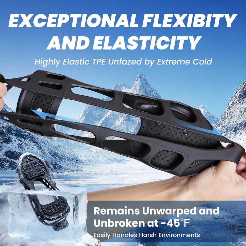 TOSELBAI Ice Cleats, Ice Cleats for Shoes and Boots, Crampons for Shoes with 24 Spikes Anti Slip Snow Shoes (Large) - Image 4