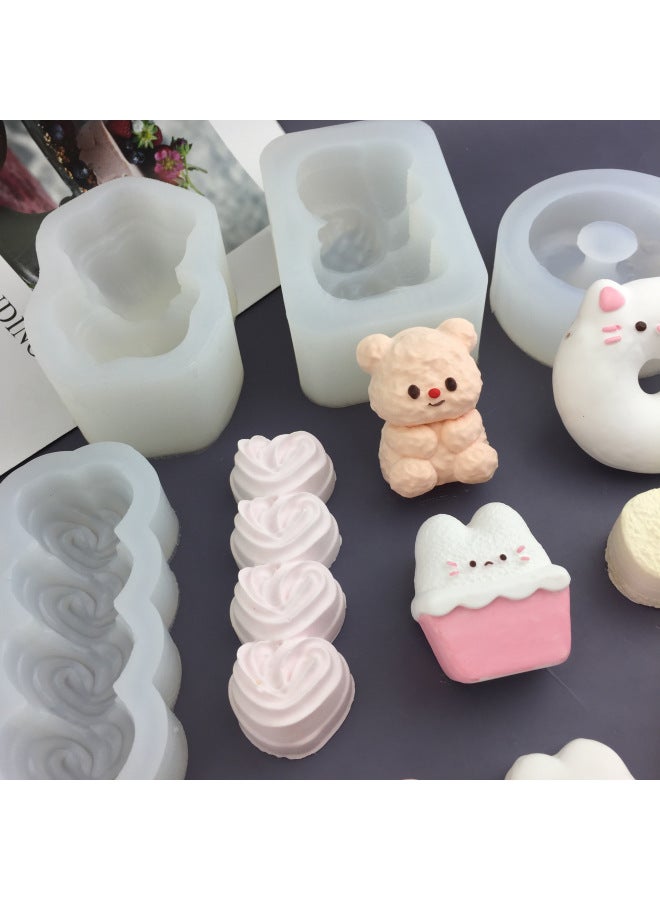 Cartoon Kitten Rabbit Milk Brick West Highland Bear Rice Ball Cat Claw Pinch Silicone Mold DIY Handmade Plaster Mold-Specifications:Large Full Body West Heights Mould - Image 4