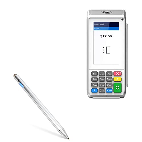 BoxWave Stylus Pen Compatible with Pax A80 - AccuPoint Active Stylus, Electronic Stylus with Ultra Fine Tip - Metallic Silver - Image 1