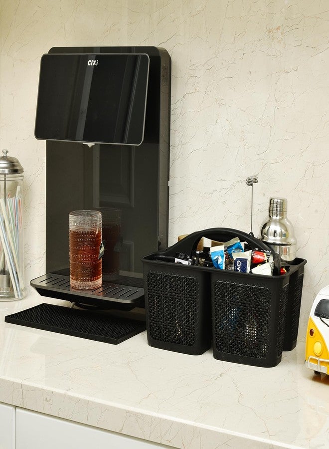 NINU Plastic Black Shower Caddy Basket, Divided Cleaning Portable Shower Basket with Handle Compartments Storage Organizer for Bathroom, College, Kitchen, Dorm Room Essentials - Image 5