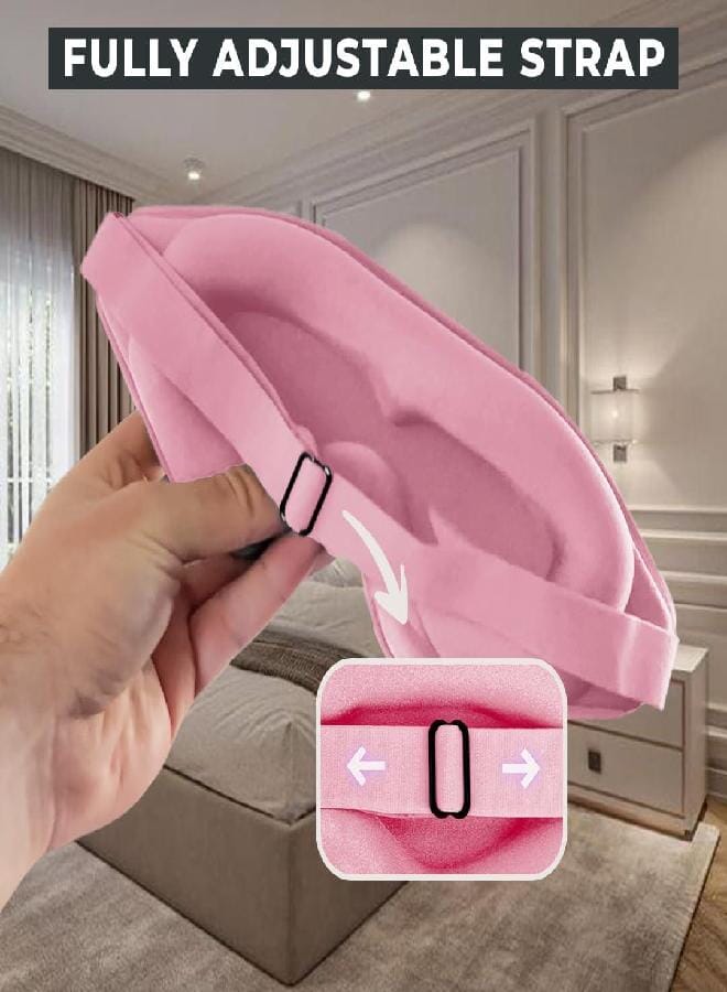 قناع النوم 3D من FlyHugz® للسفر والمنزل | قناع عين ناعم للغاية، 100% يحجب الضوء لنوم أعمق | ضغط صفر على العين، حزام قابل للتعديل مع تصميم جسر الأنف | مثالي للسفر والأرق - Image 4