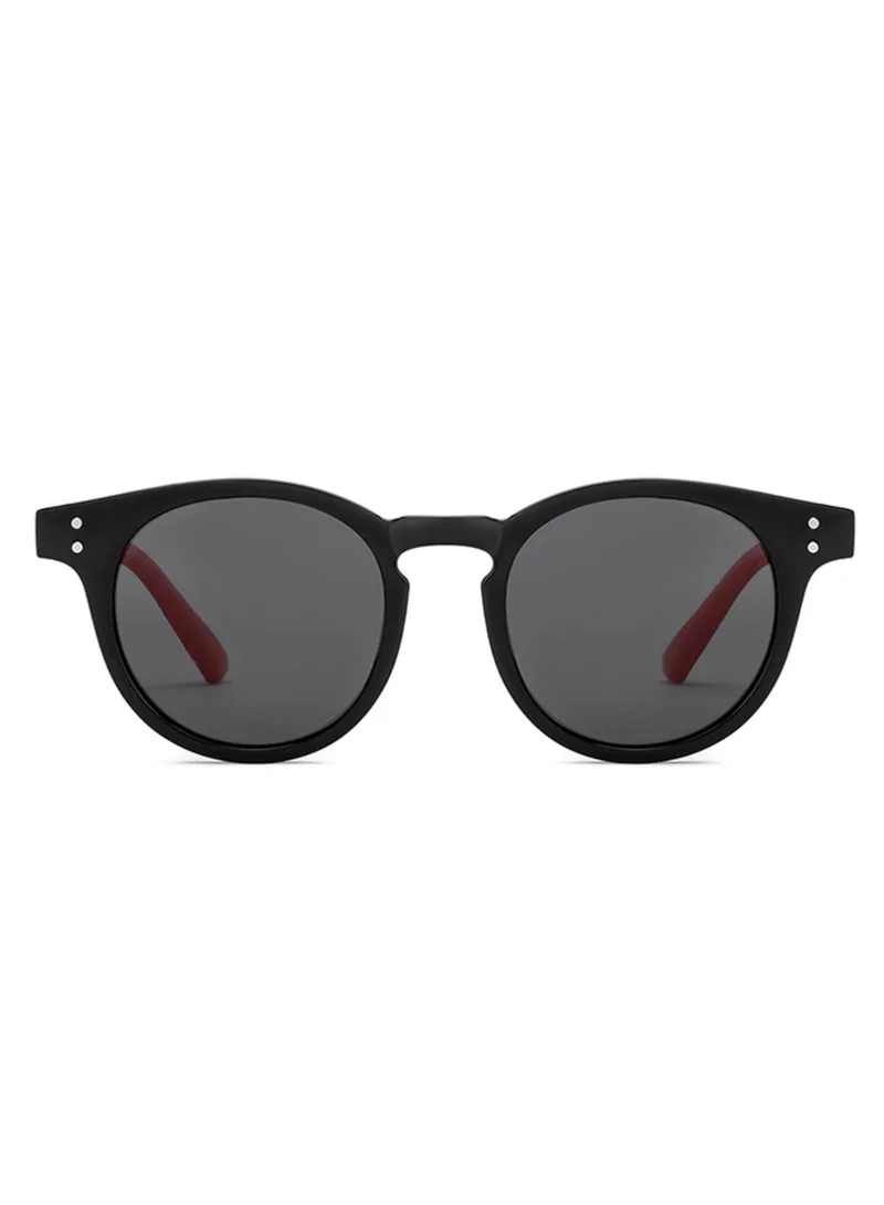 هوبر Hooper By Lenskart | Black Red Grey Full Rim Round Latest and Stylish Kids Sunglasses | Polarized and 100% UV Protected | For Boys & Girls (Age 8-12 yrs) | HP S15813L