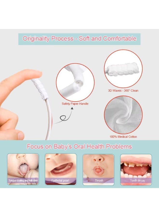 MOMENT MOMENT [60 PCs] Baby Tongue Cleaner, Clean Healthy Baby Gums Soft Guaze, Infant Toothbrush Gentle & Soft Oral Care for 0-3 Years Old - Image 4