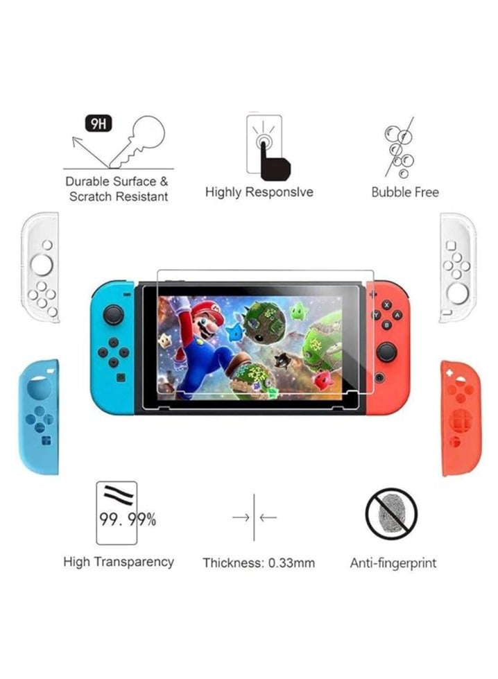 16-Pack Switch Cases for Switch Bag (with Case), Protective Film, 2 Switch Joy Cons, 4 Thumb Cap Handles - Image 4
