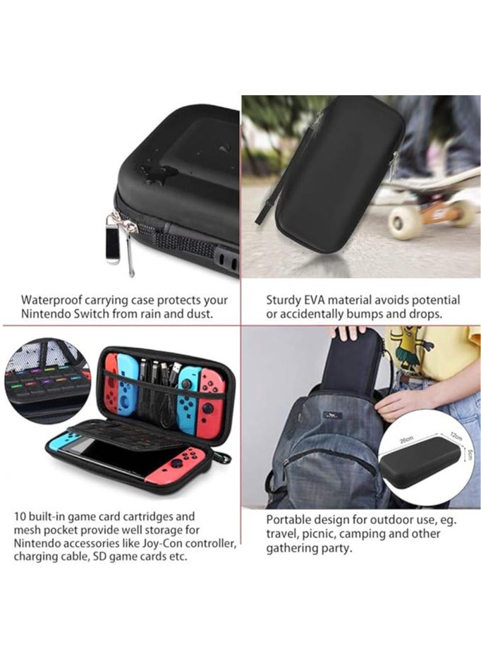 16-Pack Switch Cases for Switch Bag (with Case), Protective Film, 2 Switch Joy Cons, 4 Thumb Cap Handles - Image 2