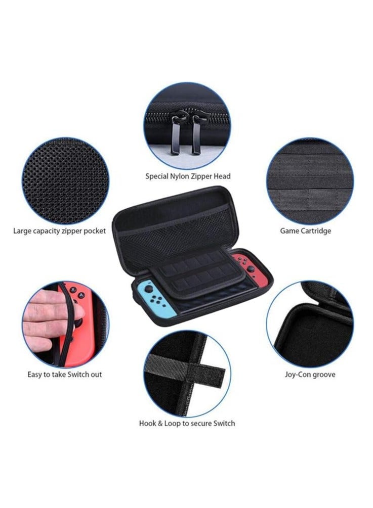 16-Pack Switch Cases for Switch Bag (with Case), Protective Film, 2 Switch Joy Cons, 4 Thumb Cap Handles - Image 3