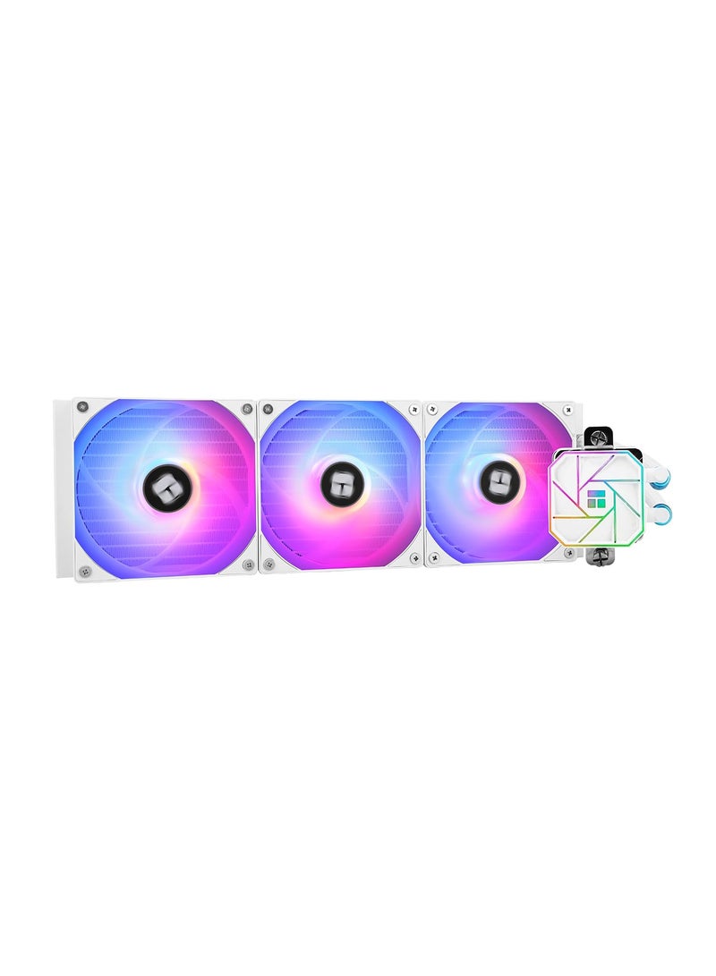ثيرمالرايت مبرد وحدة المعالجة المركزية السائل Thermalright Aqua Elite 360 ​​White V3، حجم صف التبريد 360، 3 مراوح PWM 120 مم، محامل S-FDB، متوافق مع AMD/AM4/AM5، Intel LGA1150/1151/1155/1156/1200/2011/1700، مبرد وحدة المعالجة المركزية المكتبي AIO - Image 1