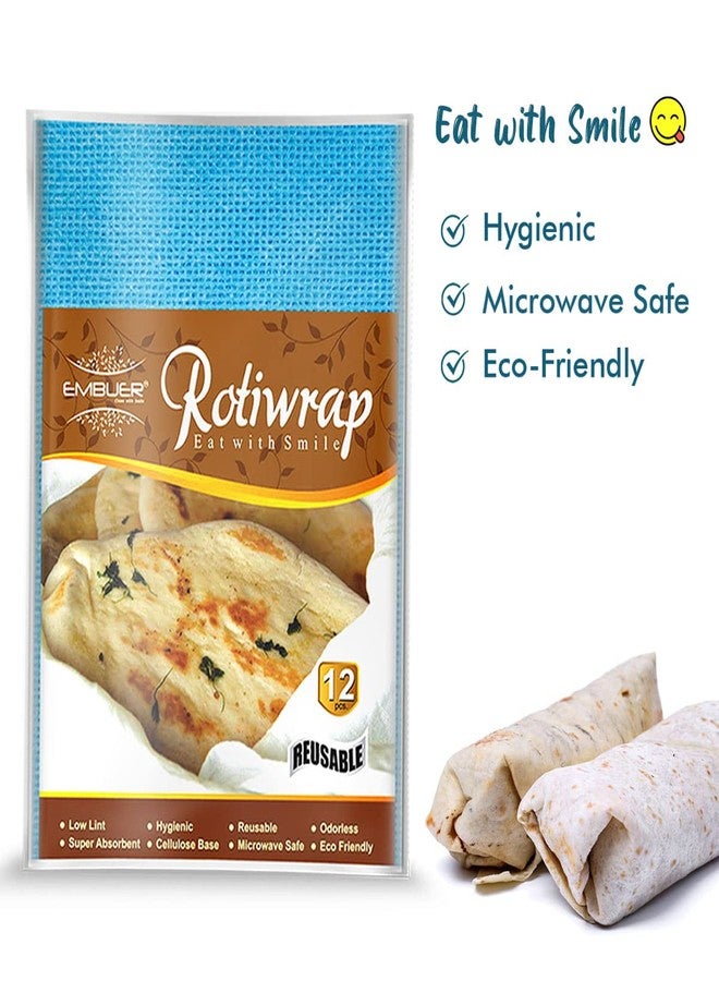 Embuer Reusable Roti Wrap - 12 Pcs (Blue) and Kitchen Cleaning Roll - 80 Pulls | Eco-Friendly, Reusable and Washable Roti Wrap and Kitchen Cleaning Rolls, Keep Food Fresh, Odourless, Hygienic - Image 4