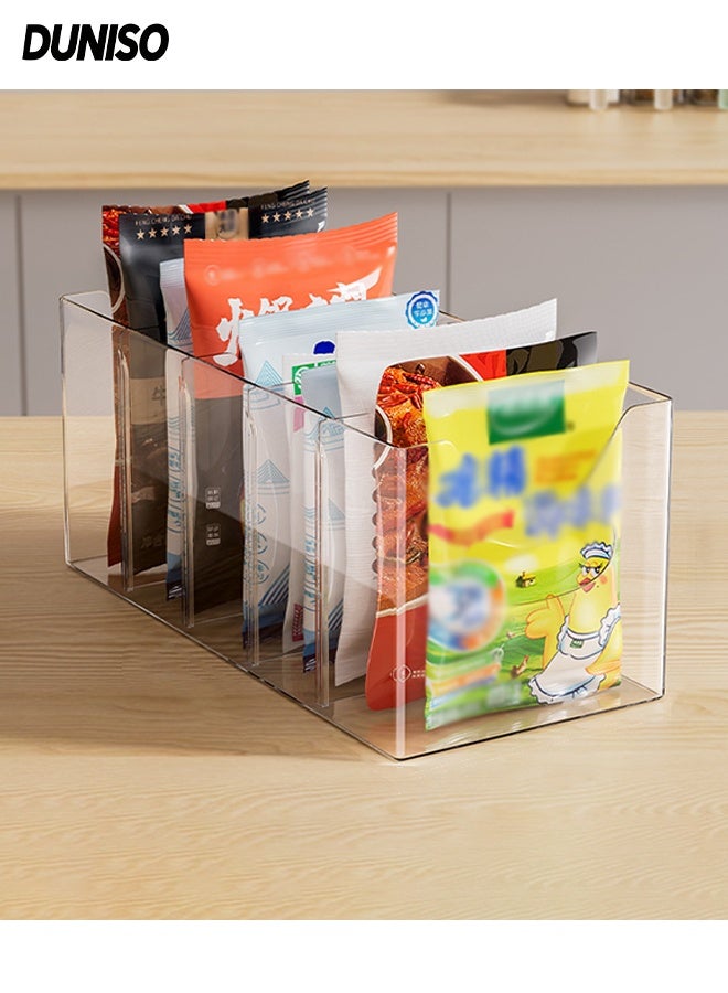 DUNISO Seasoning Packet Organizer with Removable Dividers, Drink Packet Organizer Condiment Storage Caddy for Kitchen Pantry Cabinet Countertop Holds Spice, Hot Chocolate Sauce, Clear ﻿ - Image 1