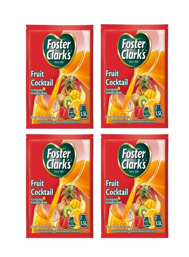 SFU E Com Foster Clark Fruit Cocktail Flavored Powder Drink 20g Packet - Makes 1.5L (4 x 20g) | Imported Drink Mixes | Rich Beverage Mix for Instant Refreshment - Image 1