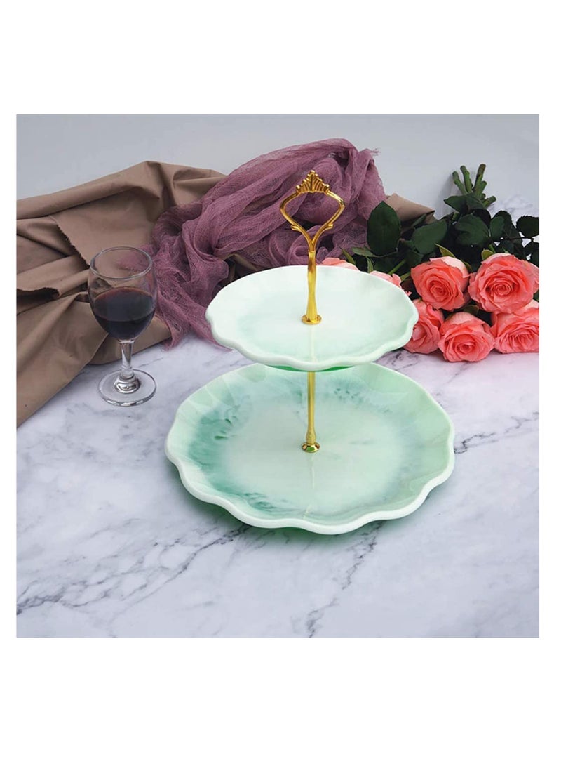 SYOSI 2 Tier Cake Stand Resin Tray Molds, Epoxy Resin Casting Mold with 2Pcs Crown Brackets, DIY Silicone Mold for Making Cupcake Dessert Platter Serving Stand, Silicone Cake Resin Tray Mold Round - Image 3