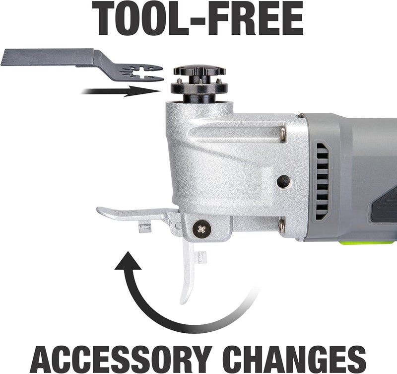 GENESIS Oscillating Tool 3.5 Amp Oscillating Multi Tool with 3.7° Oscillation Angle, 6 Variable-Speeds with 16-Piece Accessory Set, Storage Box, Carrying Bag, and 2 Year Warranty (GMT35T) - Image 2