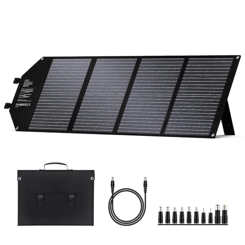 SinKeu 100W Portable Solar Panel for Power Station Generator, iPhone, Galaxy, Tablets, Foldable Solar Charger with USB QC 3.0/USB C/18V DC, IPX4 Waterproof Solar Panels for Camping Outdoor Van RV Trip - Image 1