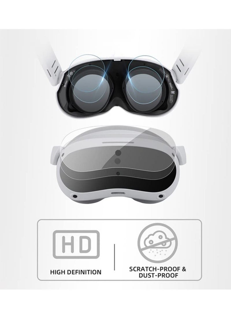 Y&D VR Headset and Glasses Protective Film Set for PICO 4, HD Anti-scratch Soft Cover Clear View Lens  - Image 5