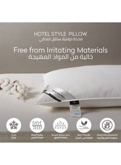 Donetella Cotton Pillow 2-Pieces(1600Gm Each) King Size Bed Pillow 50X75 Cm Hotel Style Double Edge Stitched Premium Gel Fiber, Soft Loft,White  - Image 4