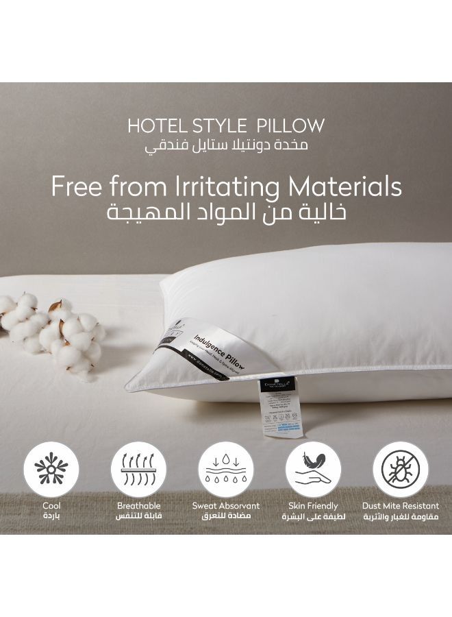Donetella Cotton Pillow 2-Pieces(1600Gm Each) King Size Bed Pillow 50X75 Cm Hotel Style Double Edge Stitched Premium Gel Fiber, Soft Loft,White - Image 4