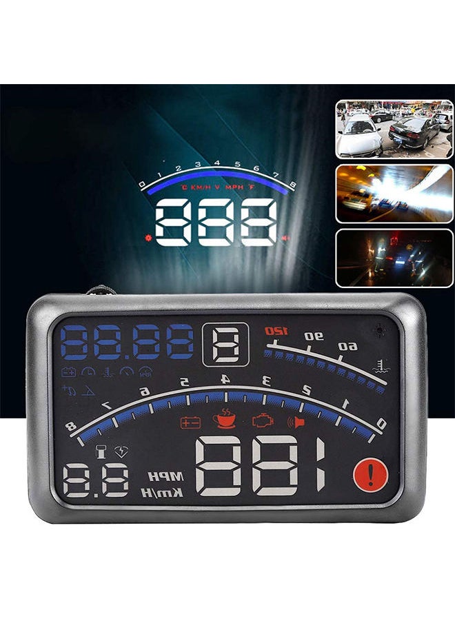 Generic - 5.5 Inch Head Up Display Car Hud Speedometer Display Speed,Fuel Consumption and Water Temperature,Overspeed Alert,Fatigue Driving Alert - Image 1