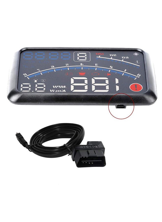 Generic - 5.5 Inch Head Up Display Car Hud Speedometer Display Speed,Fuel Consumption and Water Temperature,Overspeed Alert,Fatigue Driving Alert - Image 1