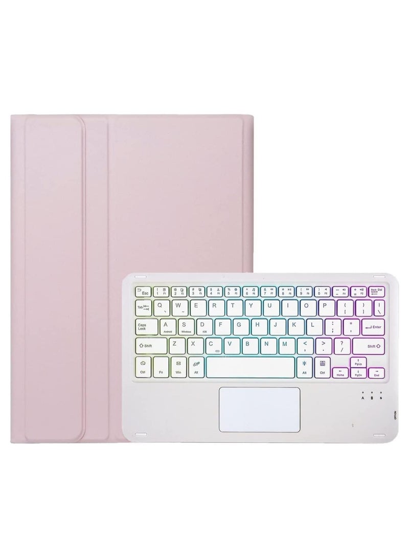 General Touchpad Arabic and English Keyboard Case Compatible with Lenovo Xiaoxin Pad 2024 11 inch, Magnetic Removable Wireless Colorful Backlit Keyboard Cover  - Image 2
