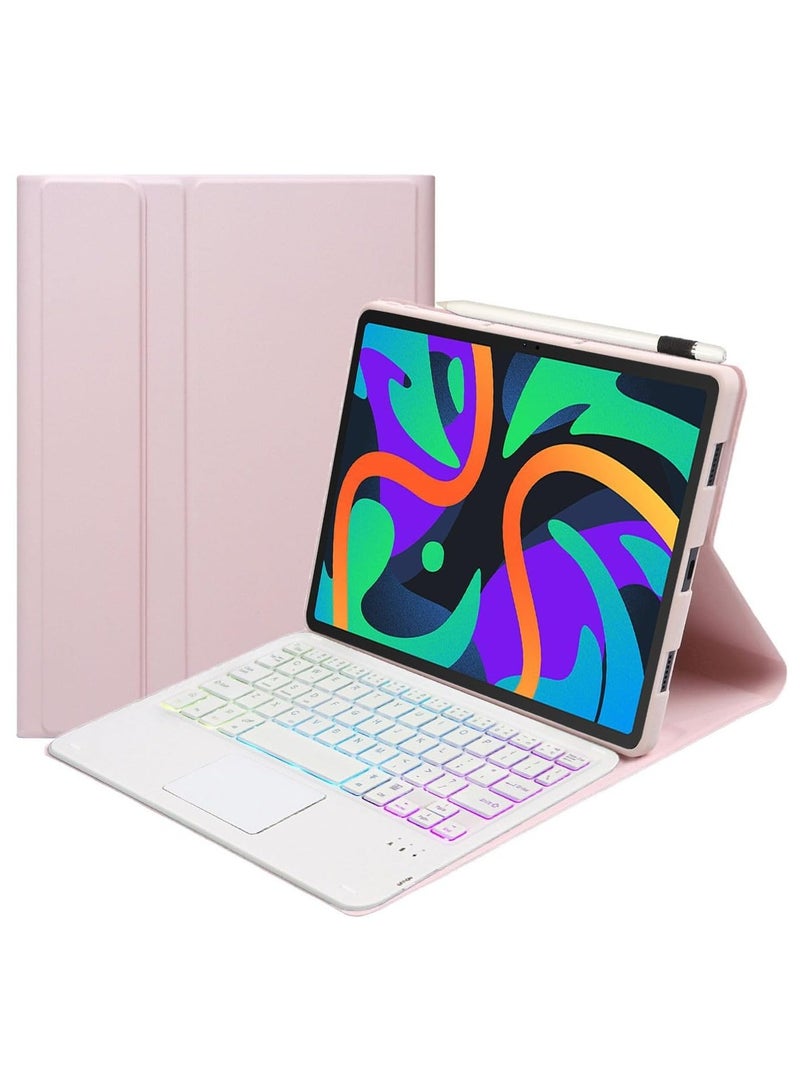 General Touchpad Arabic and English Keyboard Case Compatible with Lenovo Xiaoxin Pad 2024 11 inch, Magnetic Removable Wireless Colorful Backlit Keyboard Cover  - Image 1