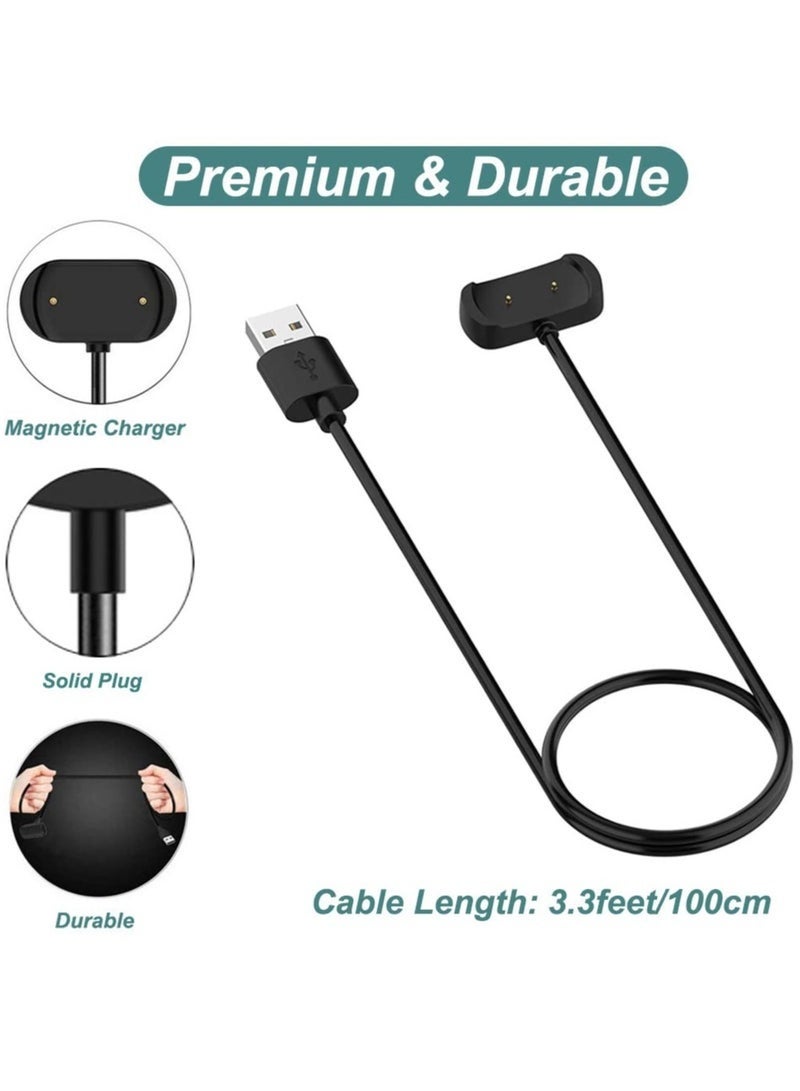 رياكلاود كابل شحن بطول متر واحد لساعات أمازفيت بيب 5، بيب 3، بيب يو، تي ريكس برو، جي تي إس 4 ميني، جي تي إس 2، جي تي إس 2 ميني، جي تي إس 2 إي، جي تي آر 2، جي تي آر 2 إي، جي تي آر ميني، أكتيف، كابل شحن يو إس بي مع قاعدة توصيل بطول 3.3 قدم، ملحقات الساعات الذكية - Image 3