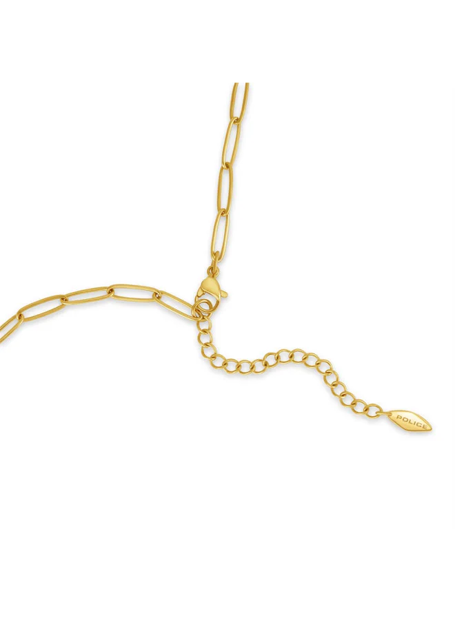 Police  Emerald Yellow Gold Plated Stainless Steel Chain Necklace for Women for Women | Best Price UAE