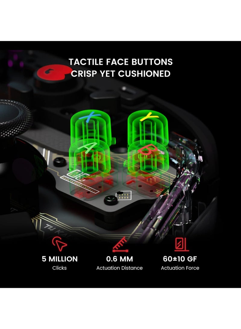 Transparent Wired Game Controller for Windows and Android with RGB Lights, PC Controller Hall Effect Joystick and Triggers, 3.5mm Audio Jack, Gyroscope. - Image 5
