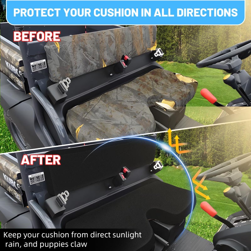 StarknightMT RTV Seat Cover Compatible with Kubota RTV 400 & RTV 500 UTV Seat Covers Waterproof Black Seat Cover - Image 2
