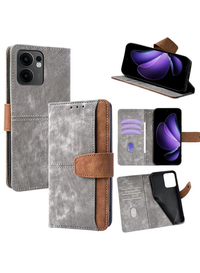 S-TOP Case For OPPO Reno13 F 4G / 5G Color Stitching Skin Feel Leather RFID Blocking Phone Case - Image 1