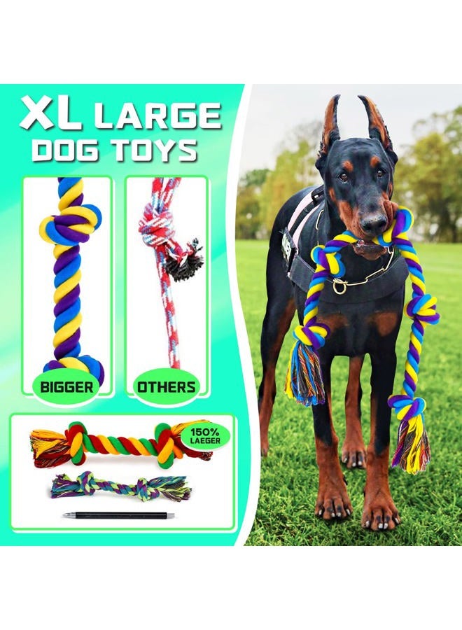 SHARLOVY XL Dog Chew Toys for Aggressive Chewers Large Breed, 14 Pack Tough Indestructible Dog Toys for Aggressive Chewers, Durable Puppy Chew Toys for Teething, Heavy Duty Cotton Dog Rope Toys for Large Dogs - Image 2
