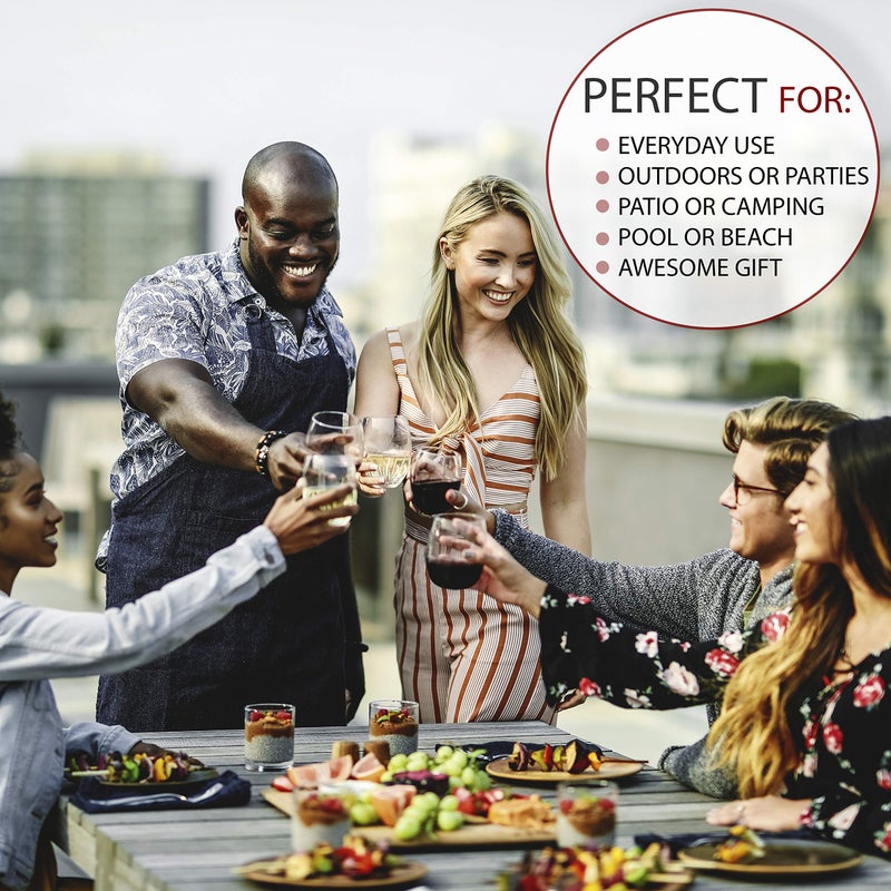Bravario Unbreakable Stemless Plastic Wine Glasses | Reusable | Shatterproof 100% Tritan Plastic | Dishwasher-Safe | Bpa-Free | Awesome For Indoor & Outdoor | 16 Oz  Set Of 8 - Image 5