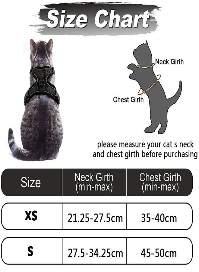 وهاواي Cat Harness and Leash Set for Walking, Escape Proof Safe Adjustable Kitten Vest Harnesses with Reflective Strips, Easy Control Soft Breathable Mesh Jacket for Growing Kittens, Cats Black, S - Image 2
