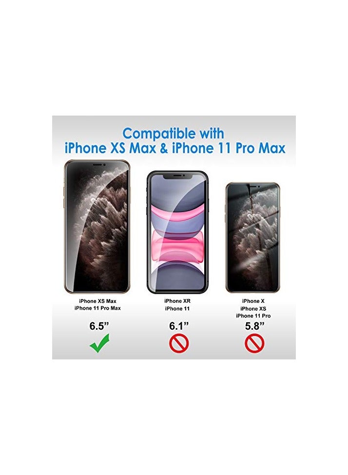 جي تيك واقي شاشة للخصوصية من JETech لهاتف iPhone 11 Pro Max وiPhone Xs Max مقاس 6.5 بوصة، طبقة من الزجاج المقوى المضاد للتجسس، عبوتان - Image 4
