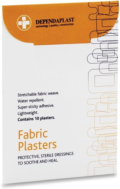 Dependaplast Fabric Plasters LatexFree Extra Flexible Fabric LowAllergy Adhesive Washproof WaterRepellent Coating Lightweight Stretchable for AllDay Comfort Assorted Pack of 10 - Image 2