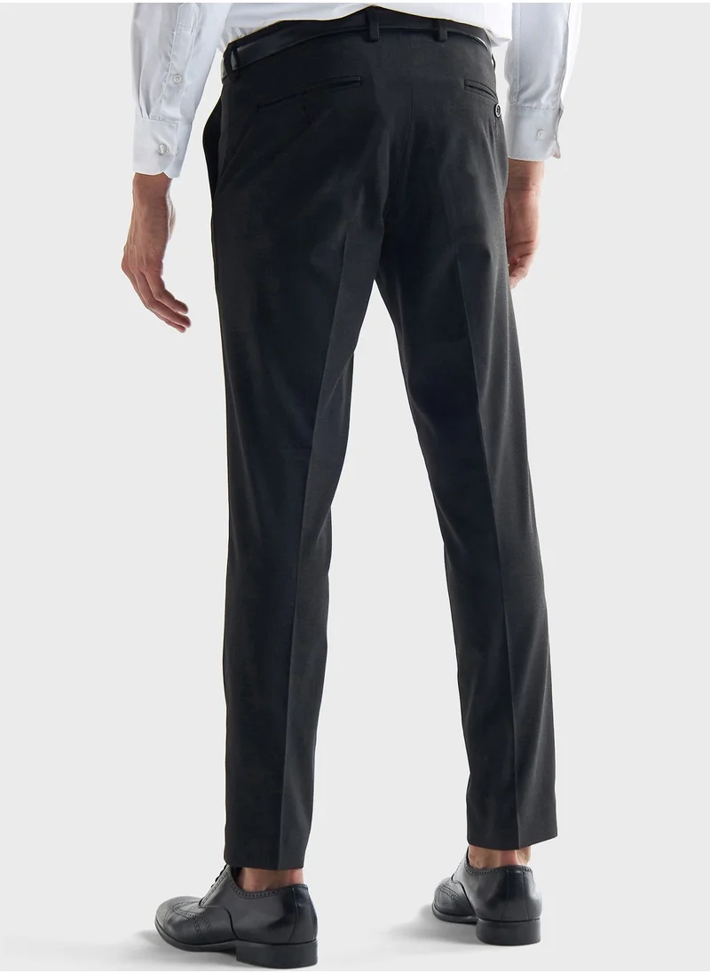 FAV Solid Belted Trousers With Pockets