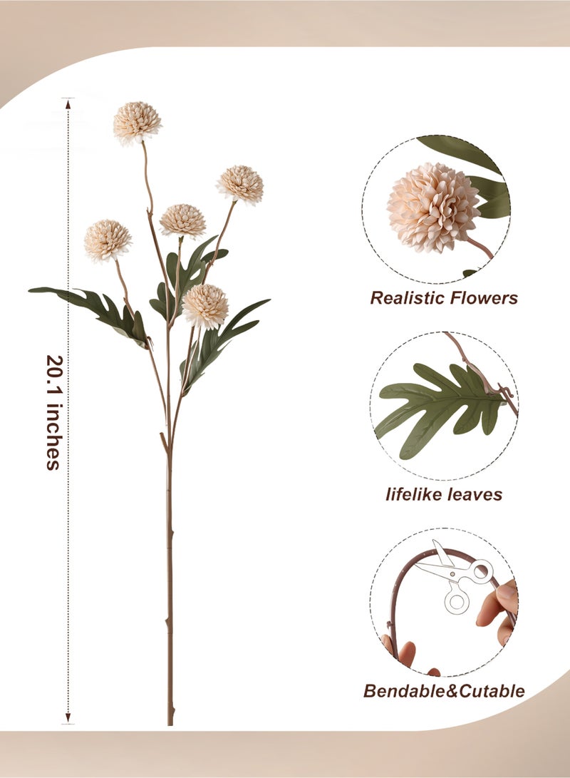 Artificial Flower 5pcs Faux Silk Mini Chrysanth with Stems, Bulk Fake Wedding Filler Flowers for DIY Bouquet Centerpieces Arrangements Shower Decorations (No Bottle) - Image 2