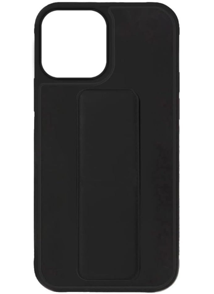Raxoom Case for iPhone 15 Pro Max Cover Black Magnetic Car Mount Kickstand & Holder, Premium Silicone Vertical & Horizontal Hand Strap and Grip with Multi Stand (Black) - Image 3